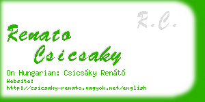 renato csicsaky business card
